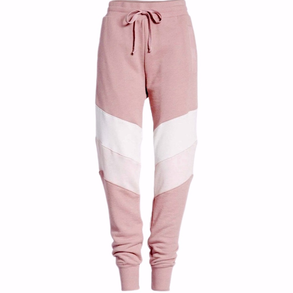 WILDFOX Pink Retro Colorblock Joggers Size Small